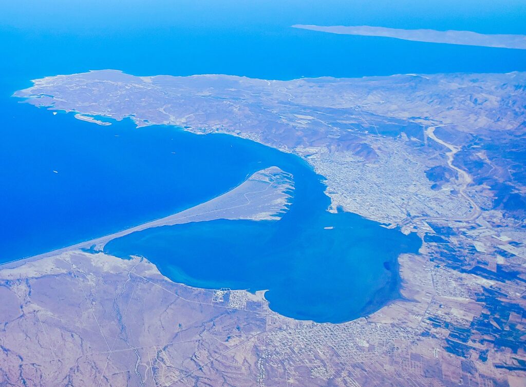 Aerial view La Paz, Mexico, BCS