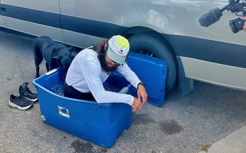 Dante Liberato 500 Mile Run - Ice Bath